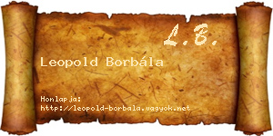 Leopold Borbála névjegykártya